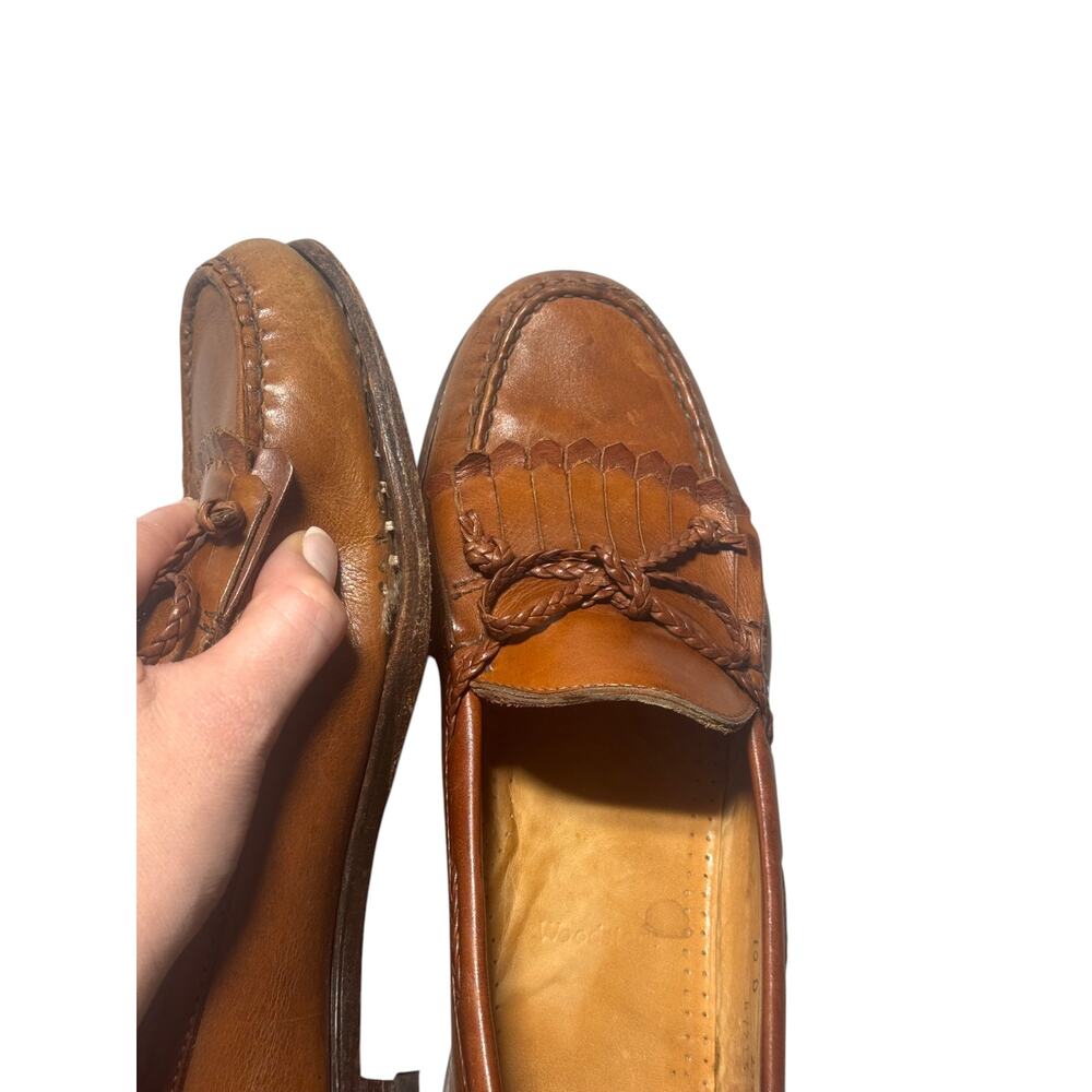 Allen Edmonds Woodstock Loafers Mens 10D Brown Leather Kiltie Tassel Detail - Picture 8 of 14